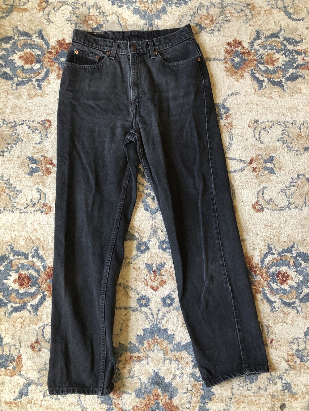 Vintage Levis 512 Jeans Womens Size 10 Reg M Black Slim Fit Straight Leg 28x28